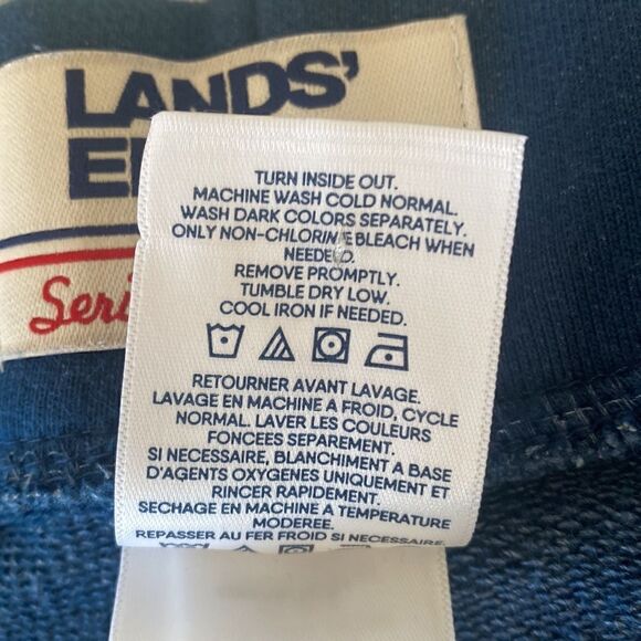 Lands’ End Serious Sweats Tie Dye Rainbow Blue Sweat Pants Women’s Large (14-16) - Picture 5 of 13